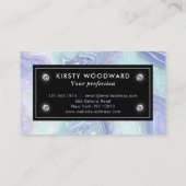 Rainbow Gradient and Silver Foil Strata Visitenkarte (Rückseite)