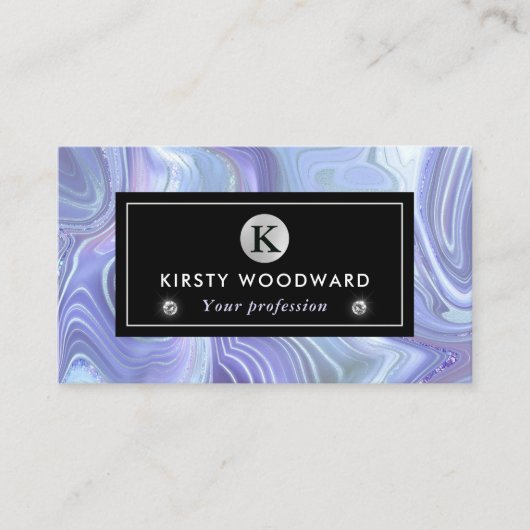 Rainbow Gradient and Silver Foil Strata Visitenkarte (Vorderseite)
