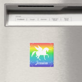 Rainbow Gradient and Unicoron Silhouette with Star Magnet (In Situ (Geschirrspüler))