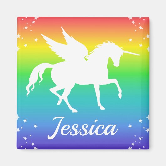 Rainbow Gradient and Unicoron Silhouette with Star Magnet (Vorne)