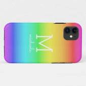 Rainbow Gradient benutzerdefinierte Monogramm-Tele Case-Mate iPhone Hülle (Rückseite (Horizontal))