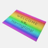 Rainbow Gradient benutzerdefinierte Texttürmatten Fußmatte (Schrägansicht)