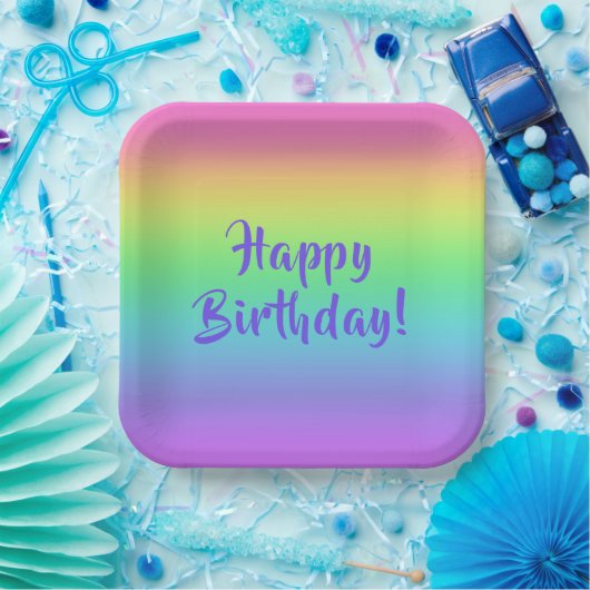 Rainbow Gradient Birthday Teller (Party)