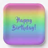 Rainbow Gradient Birthday Teller (Vorderseite)
