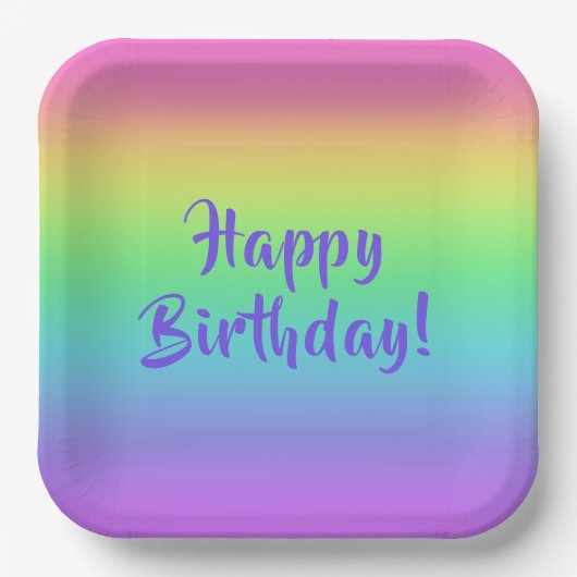 Rainbow Gradient Birthday Teller (Vorderseite)