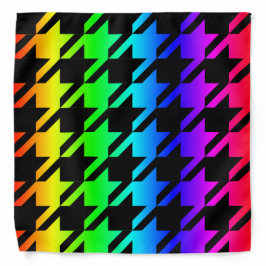 Rainbow Gradient Black Hahnentrittmuster Pattern Halstuch