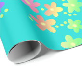 Rainbow Gradient Blume Wrapping Paper Geschenkpapier (Rolleneckpunkt)