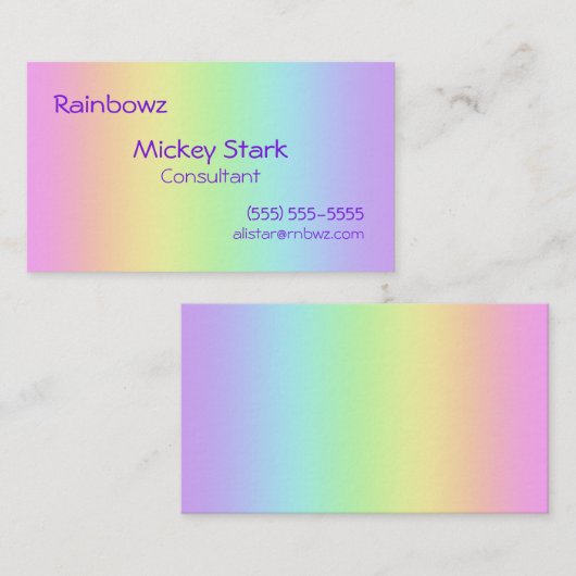 Rainbow Gradient Business Cards Visitenkarte (Vorne/Hinten)
