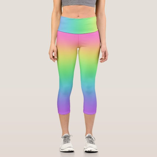 Rainbow Gradient Capri Leggings (Vorderseite)