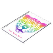 Rainbow Gradient Cheetah Face Personalisiert Notizblock (Linke Seite)