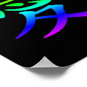 Rainbow Gradient Chinesische Liebe Poster (Ecke)