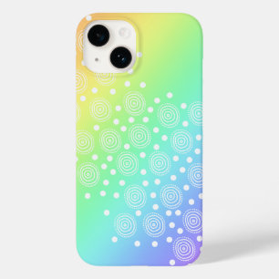 Rainbow Gradient Circles and Dots Case-Mate iPhone 14 Hülle