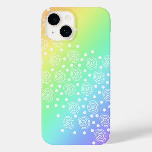 Rainbow Gradient Circles and Dots Case-Mate iPhone Hülle (Rückseite)
