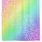Rainbow Gradient Circles and Dots Duschvorhang (Vorderseite)
