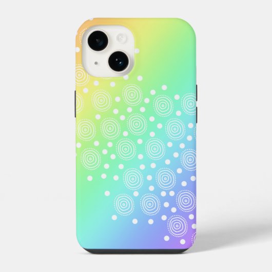 Rainbow Gradient Circles and Dots iPhone Hülle (Rückseite)