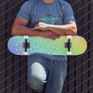 Rainbow Gradient Circles and Dots Skateboard