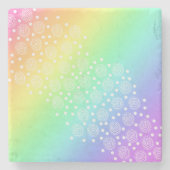Rainbow Gradient Circles and Dots Steinuntersetzer (Vorderseite)