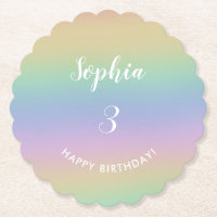 Rainbow Gradient Colorful Pastell Kindergeburtstag