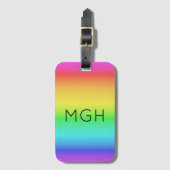 Rainbow Gradient custom monogram Gepäckanhänger (Vorderseite Vertikal)