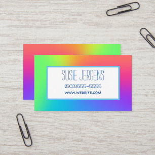 Rainbow Gradient Customizable Business Cards Visitenkarte