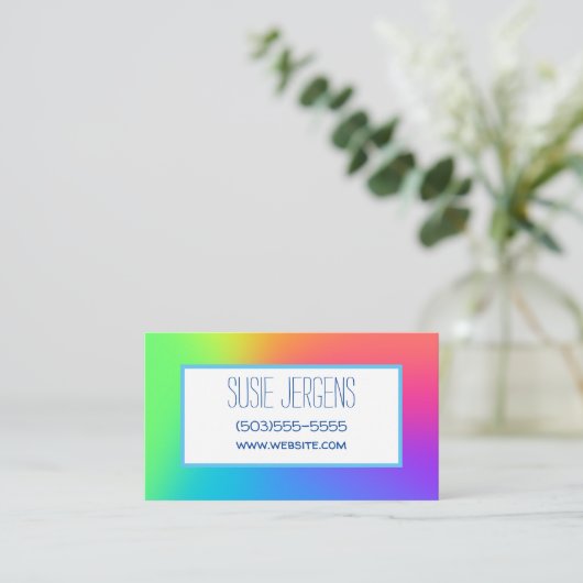 Rainbow Gradient Customizable Business Cards Visitenkarte (Stehend Vorderseite)