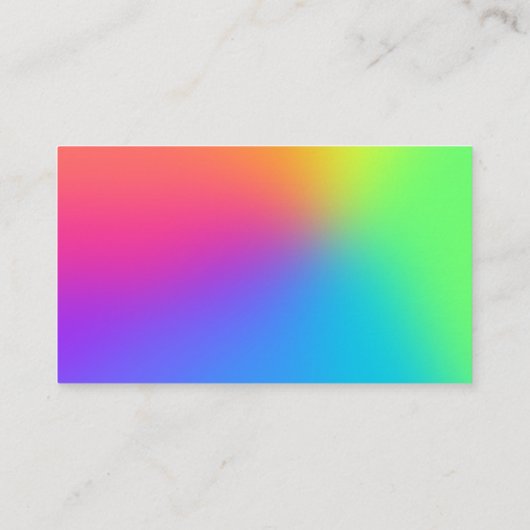 Rainbow Gradient Customizable Business Cards Visitenkarte (Rückseite)