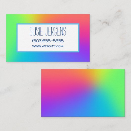 Rainbow Gradient Customizable Business Cards Visitenkarte (Vorne/Hinten)