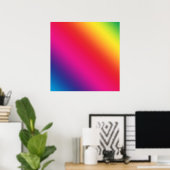 Rainbow Gradient Diagonal Poster (Heimbüro)