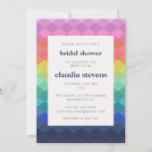 Rainbow Gradient Diamond Pattern Brautparty Einladung (Vorderseite)