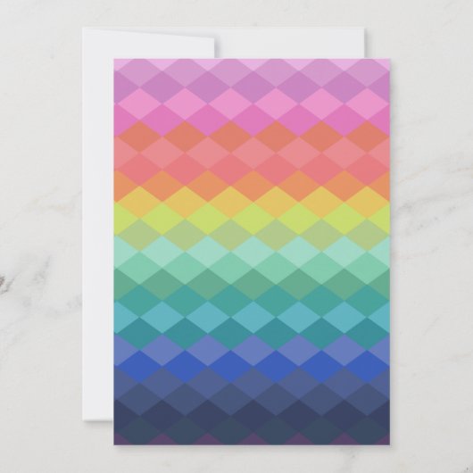 Rainbow Gradient Diamond Pattern Brautparty Einladung (Rückseite)