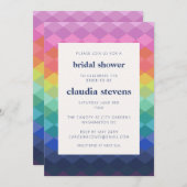 Rainbow Gradient Diamond Pattern Brautparty Einladung (Vorne/Hinten)