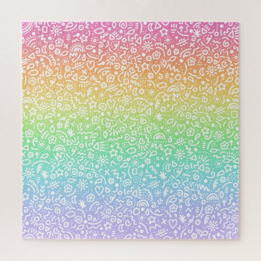 Rainbow Gradient Doodles Jigsaw Puzzle (Vertikal)