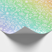 Rainbow Gradient Doodles Wrapping Paper Geschenkpapier (Ecke)