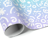 Rainbow Gradient Doodles Wrapping Paper Geschenkpapier (Rolleneckpunkt)