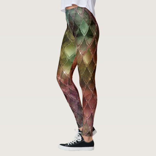 Rainbow Gradient Dragon Scales Leggings (Links)