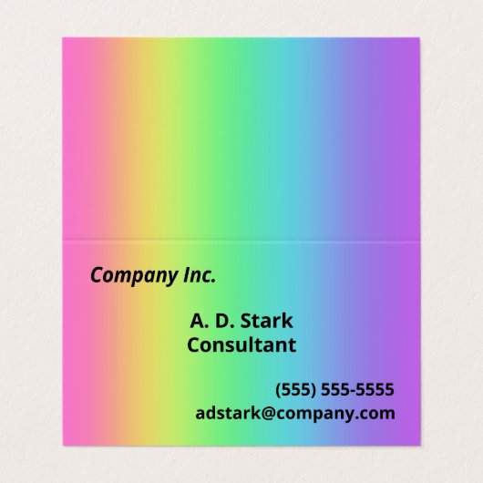 Rainbow Gradient Folded Business Cards Visitenkarten (Außenseite Aufgefaltet)