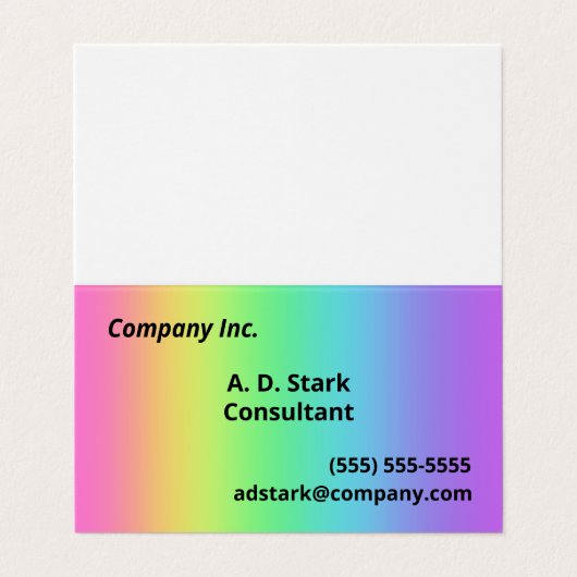 Rainbow Gradient Folded Business Cards Visitenkarten (Außenseite Aufgefaltet)