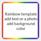 Rainbow Gradient Frame Quadratischer Aufkleber (Vorderseite)