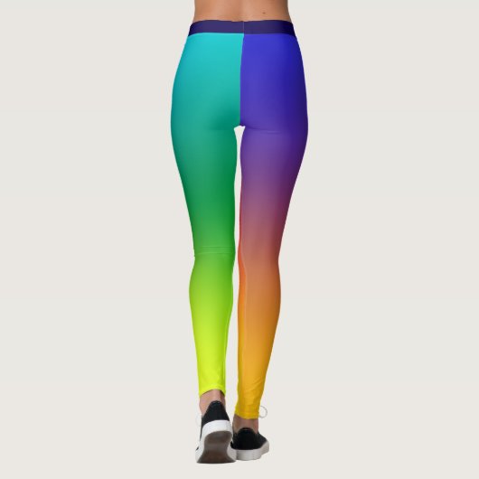 Rainbow-Gradient, Freedom, Monogramm Personalisier Leggings (Rückseite)