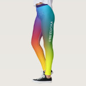 Rainbow-Gradient, Freedom, Monogramm Personalisier Leggings (Links)