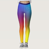 Rainbow-Gradient, Freedom, Monogramm Personalisier Leggings (Vorderseite)