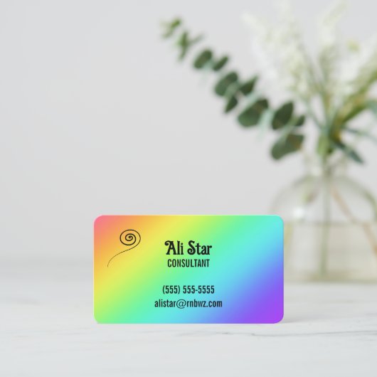Rainbow Gradient Fun Business Cards Visitenkarte (Stehend Vorderseite)