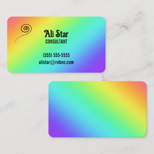Rainbow Gradient Fun Business Cards Visitenkarte (Vorne/Hinten)