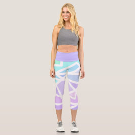 Rainbow Gradient Geometric Capri Leggings