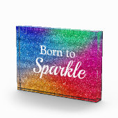 Rainbow Gradient Glitzer Geboren zu Sparkle Fotoblock (Rechts)