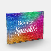Rainbow Gradient Glitzer Geboren zu Sparkle Fotoblock (Links)