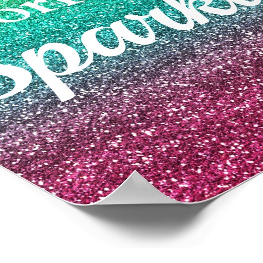 Rainbow Gradient Glitzer Geboren zu Sparkle Poster (Ecke)