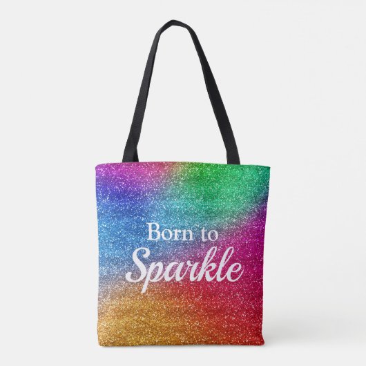 Rainbow Gradient Glitzer Geboren zu Sparkle Tasche (Rückseite)
