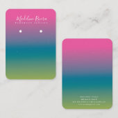 Rainbow Gradient Handmade Earring Display Card Telefonnummerkarte (Vorne/Hinten)