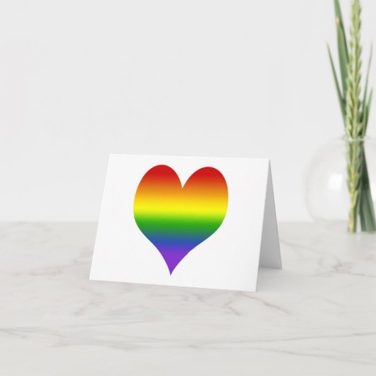 Rainbow Gradient Heart Note Card Karte (Vorderseite)